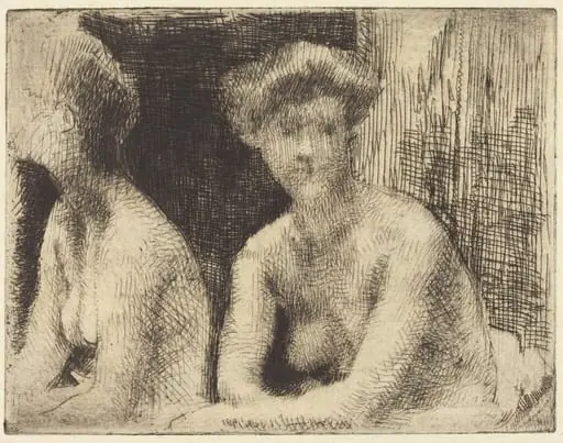 Nude Woman by a Looking Glass (Femme Nue Auprès d'une Glace), by Paul-Albert Besnard, ink, 1889