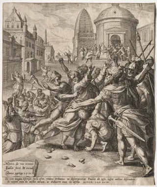 The Arrest of St. Paul, by Jan Sadeler I, 1581