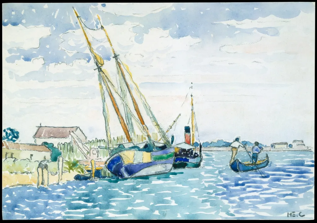 Marine Scene (Boats near Venice), by Henri Edmond Cross, unspecified, 1903