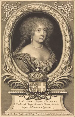 Marie-Jeanne-Baptiste, Duchesse de Savoie, by Robert Nanteuil, ink, 1678