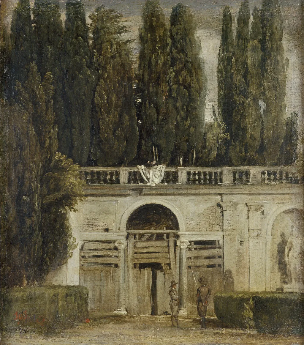 View of the Garden of the Villa Medici, by Diego Velázquez, oil, 1630