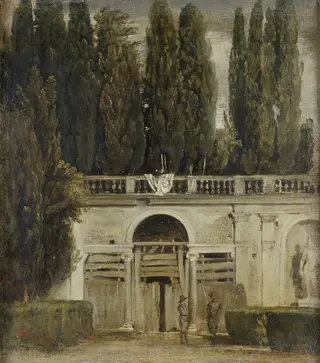 View of the Garden of the Villa Medici, by Diego Velázquez, oil, 1630