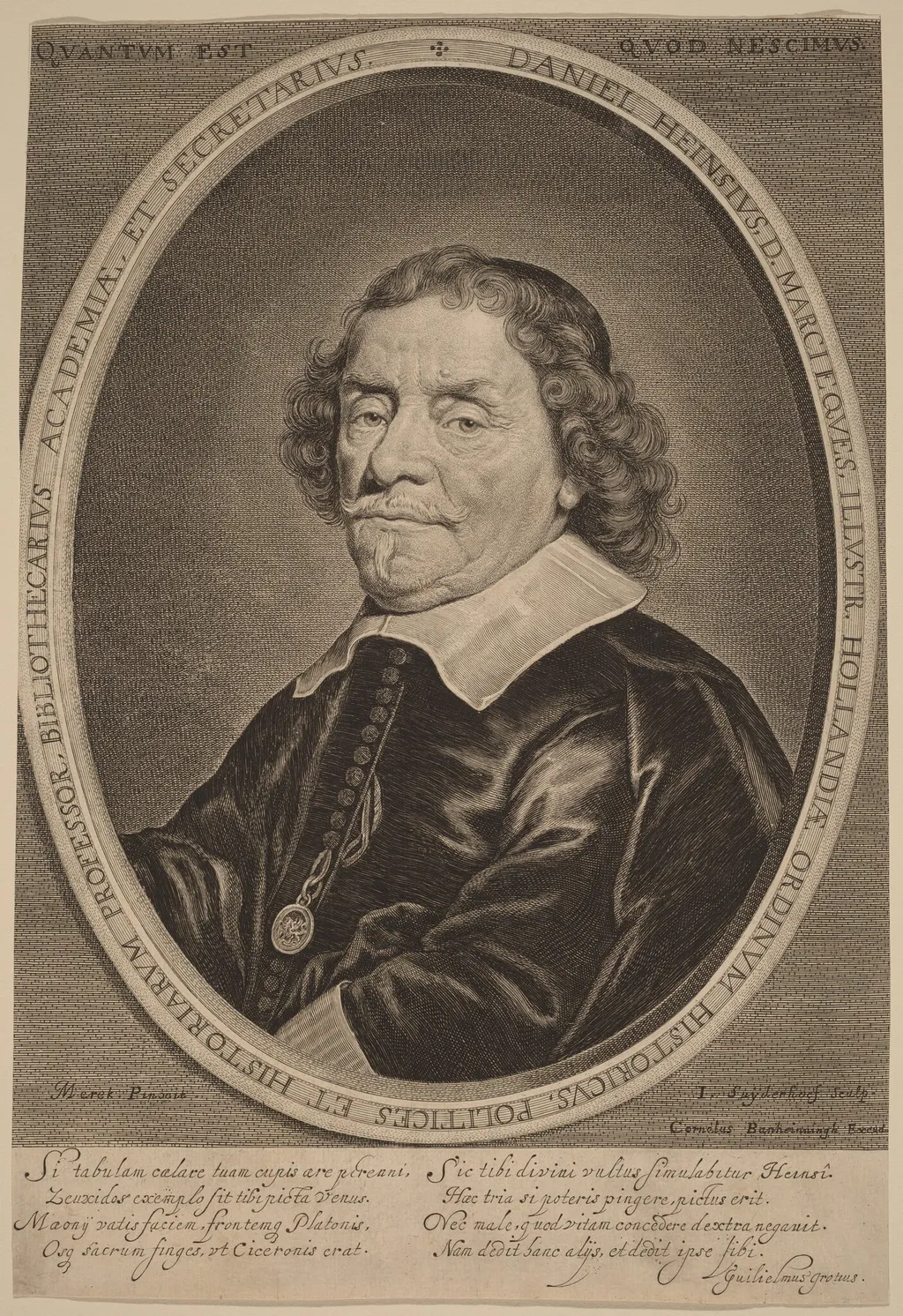 Daniel Heinsius, by Jonas Suyderhoff, ink, 1650