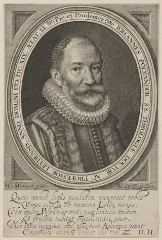 Johannes Polyander, Doctor of Divinity and Teacher, by Willem Jacobsz Delff, ink, 1609