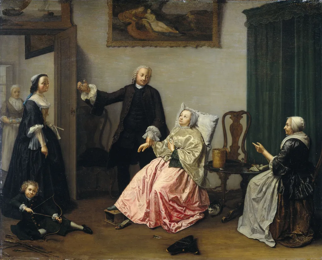 Doctor's Visit, by Elisabeth Geertruida Wassenbergh, oil, 1760