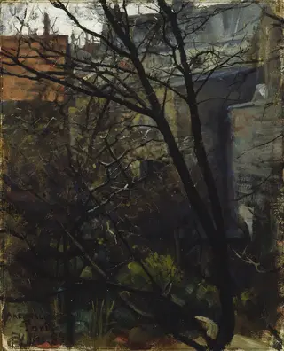Parisian backyard, by Akseli Gallen-Kallela, oil, 1892