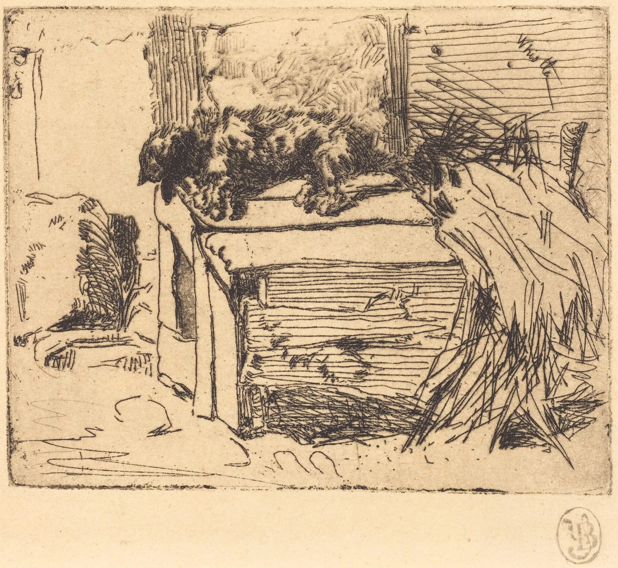 The Dog on the Kennel, detail