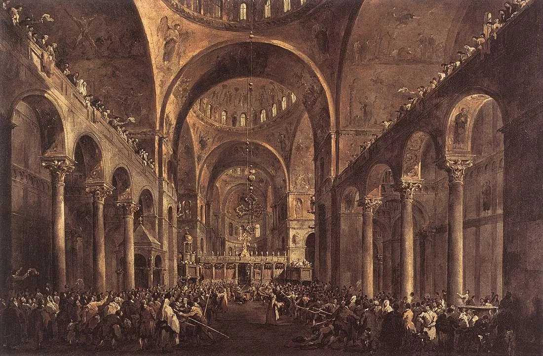 Doge Alvise IV Mocenigo Appears to the People in St Mark's Basilica in 1763, detail