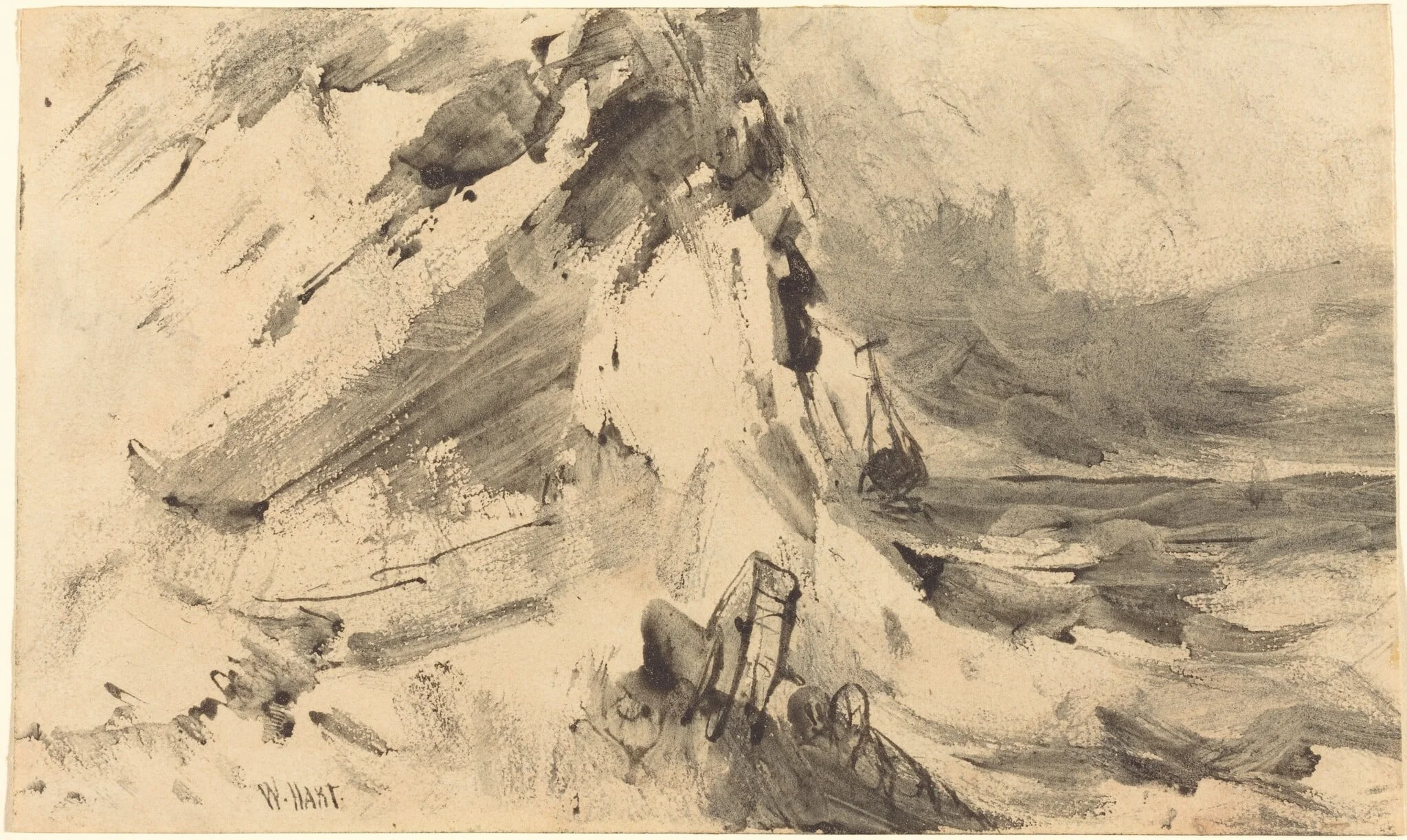 Shipwreck in Storm, detail