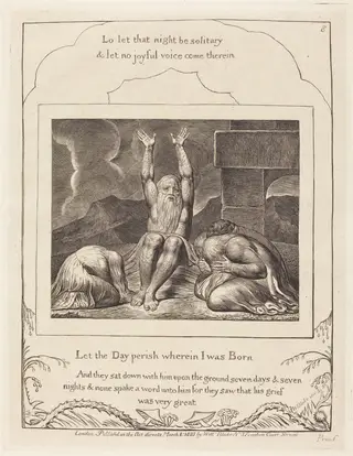 Job's Despair, by William Blake, ink, 1825