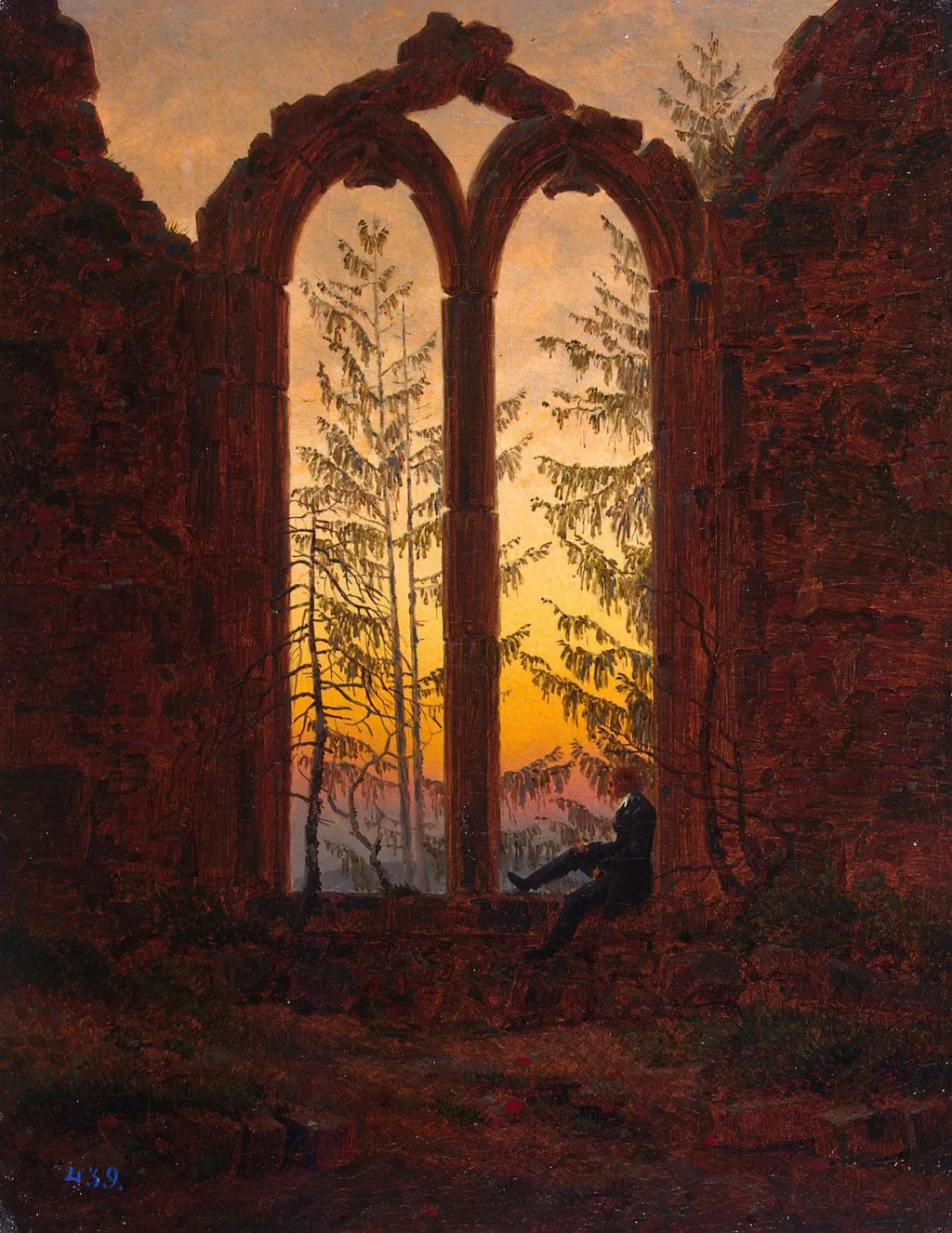 Ruins of the Oybin, by Caspar David Friedrich, oil, 1835