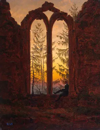 Ruins of the Oybin, by Caspar David Friedrich, oil, 1835