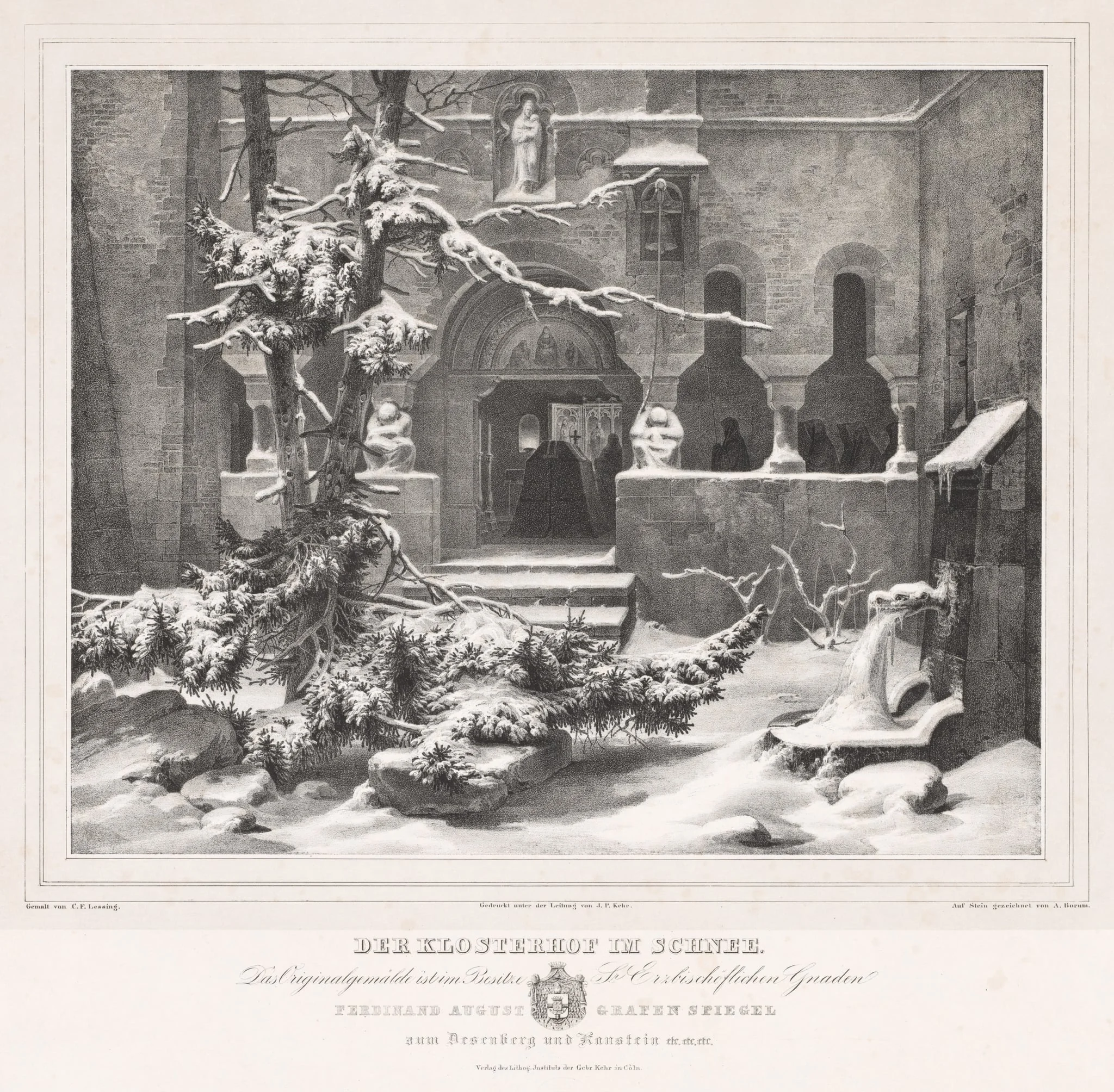 Churchyard with Snow, detail