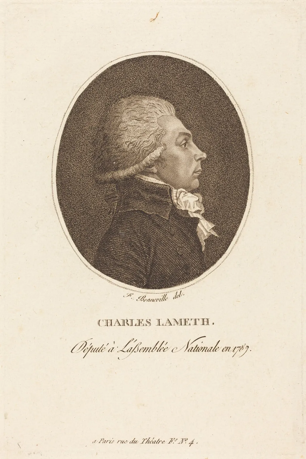 Charles Lameth, by François Bonneville, ink, 1796