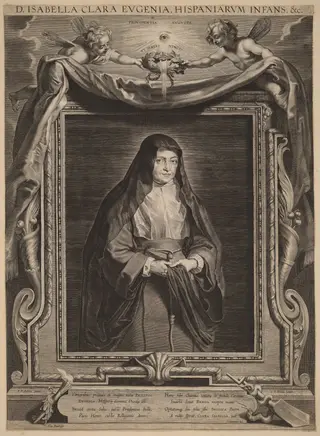 Isabella Clara Eugenia, Infanta of Spain, by Paulus Pontius, ink, 1630