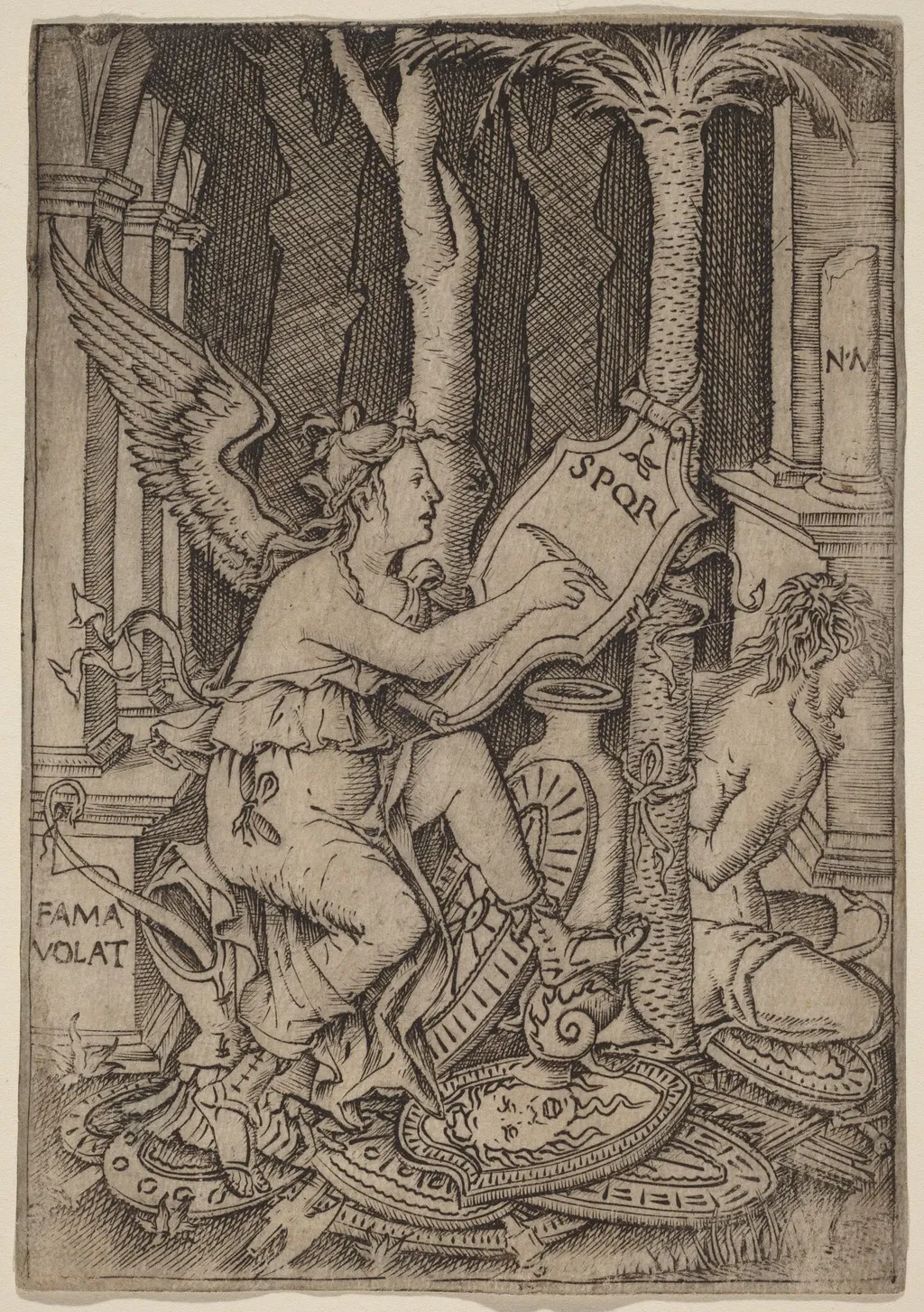 Fama, by Nicoletto da Modena, ink, 1507