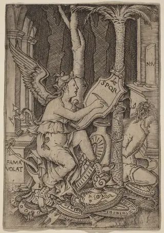 Fama, by Nicoletto da Modena, ink, 1507