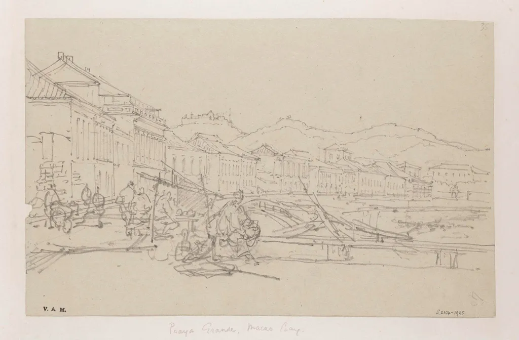 Houses on the Praya Grande, Macau, looking north-east, by George Chinnery, 19