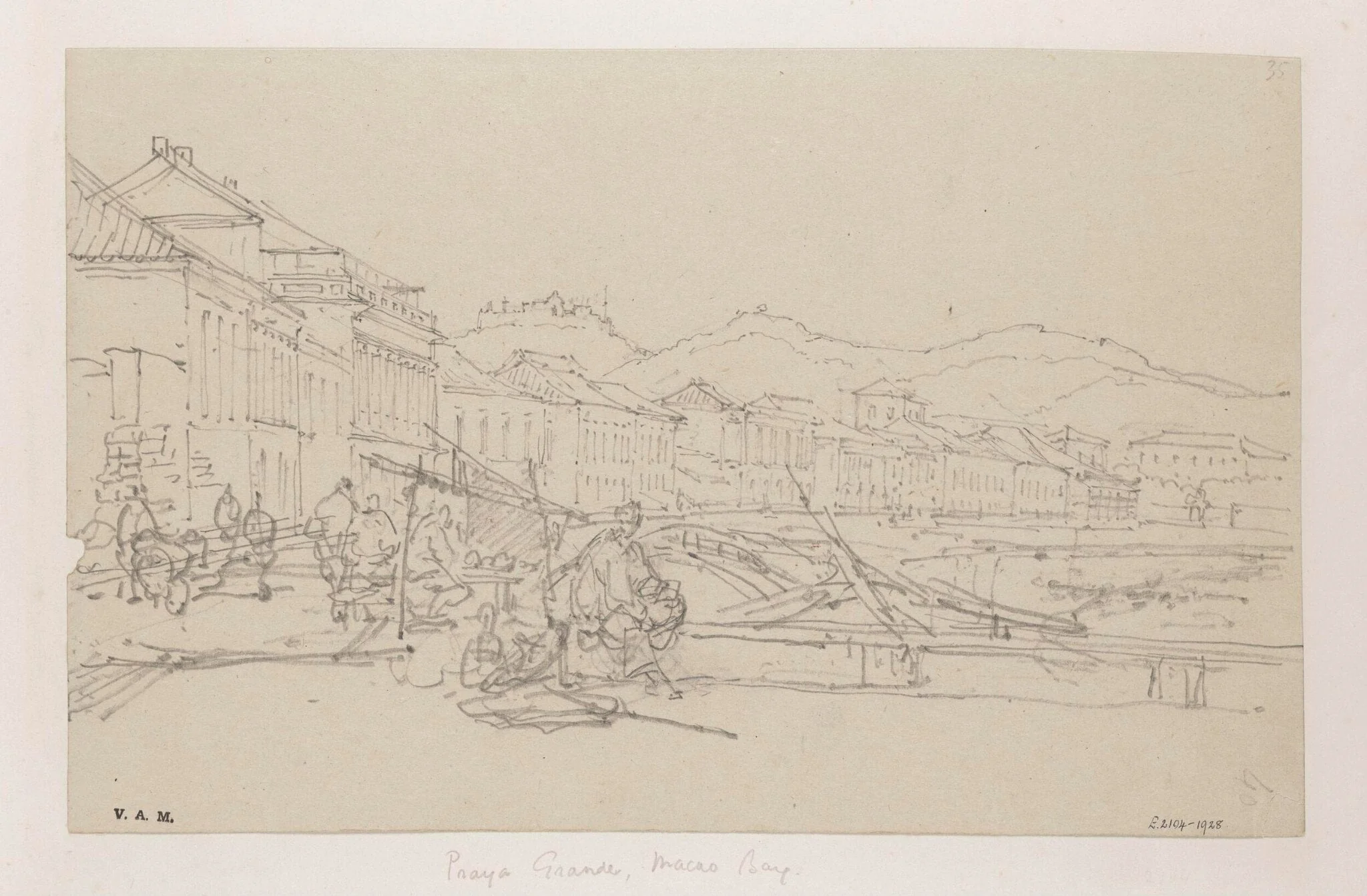 Houses on the Praya Grande, Macau, looking north-east, detail