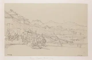 Houses on the Praya Grande, Macau, looking north-east, by George Chinnery, 19