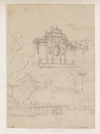 Drawings of the A-Ma temple, Macau, by George Chinnery, 3