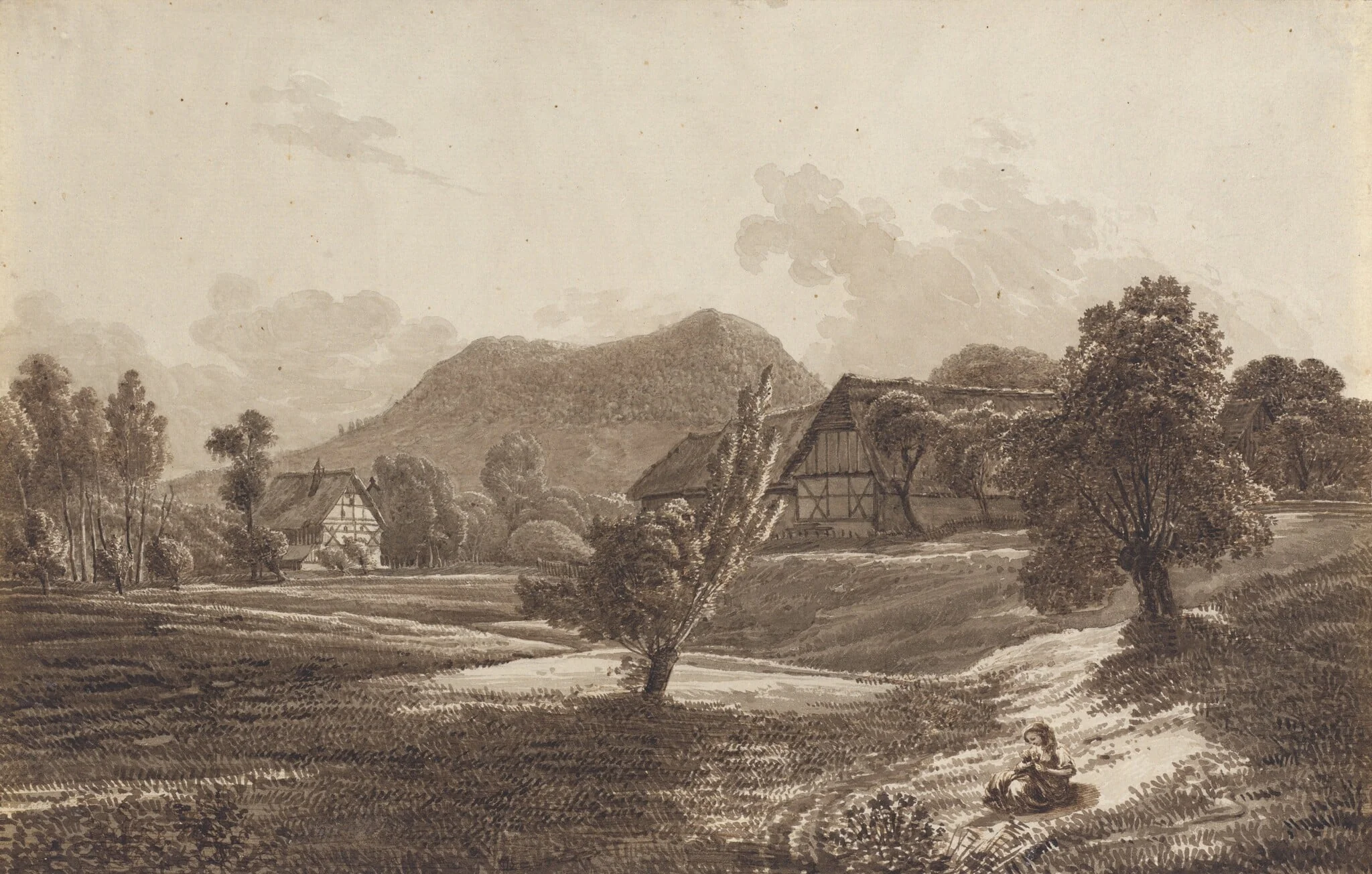Lusatian Landscape with the Landeskrone Mountain, detail