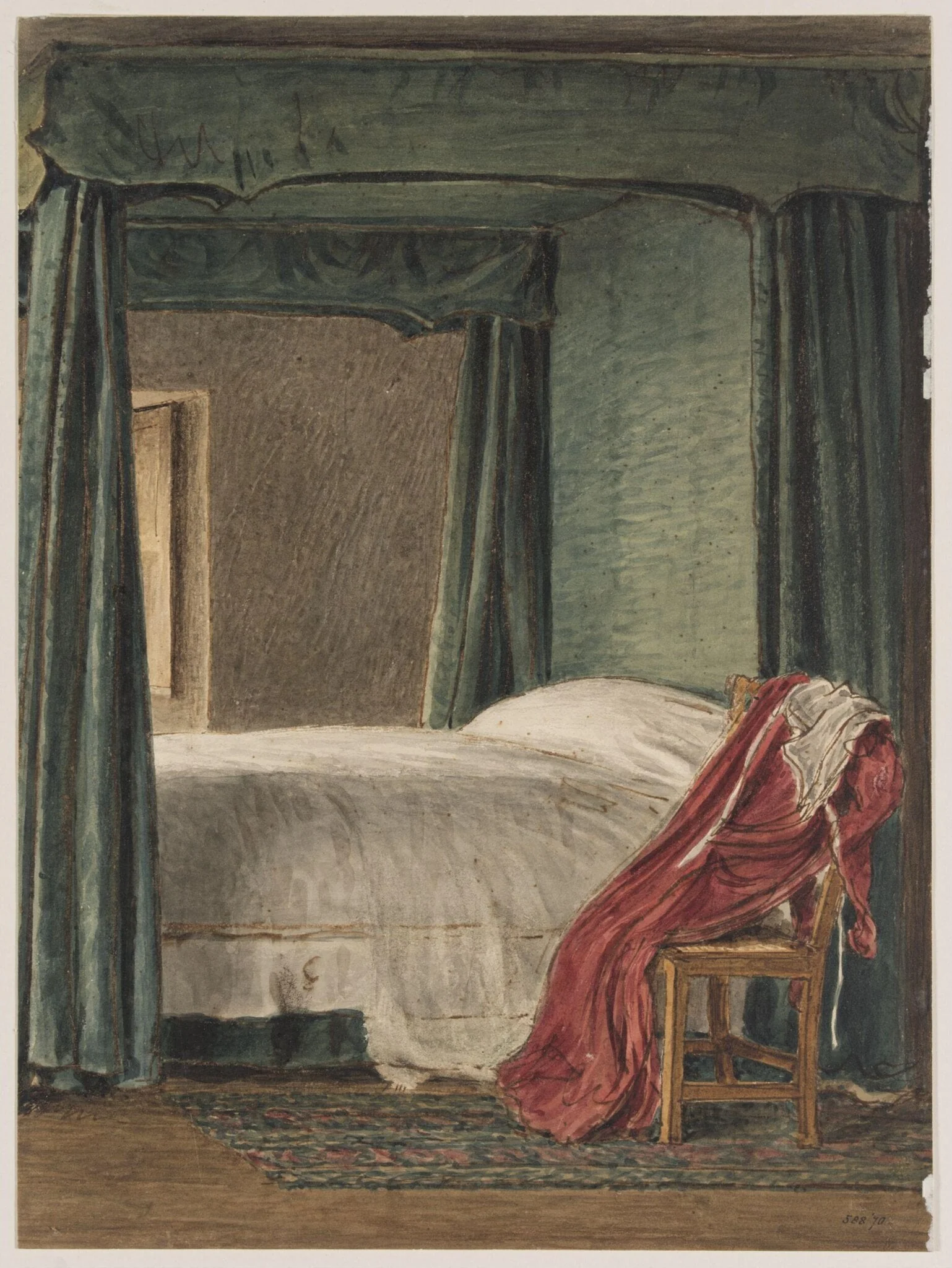 Interior of a bedroom, detail
