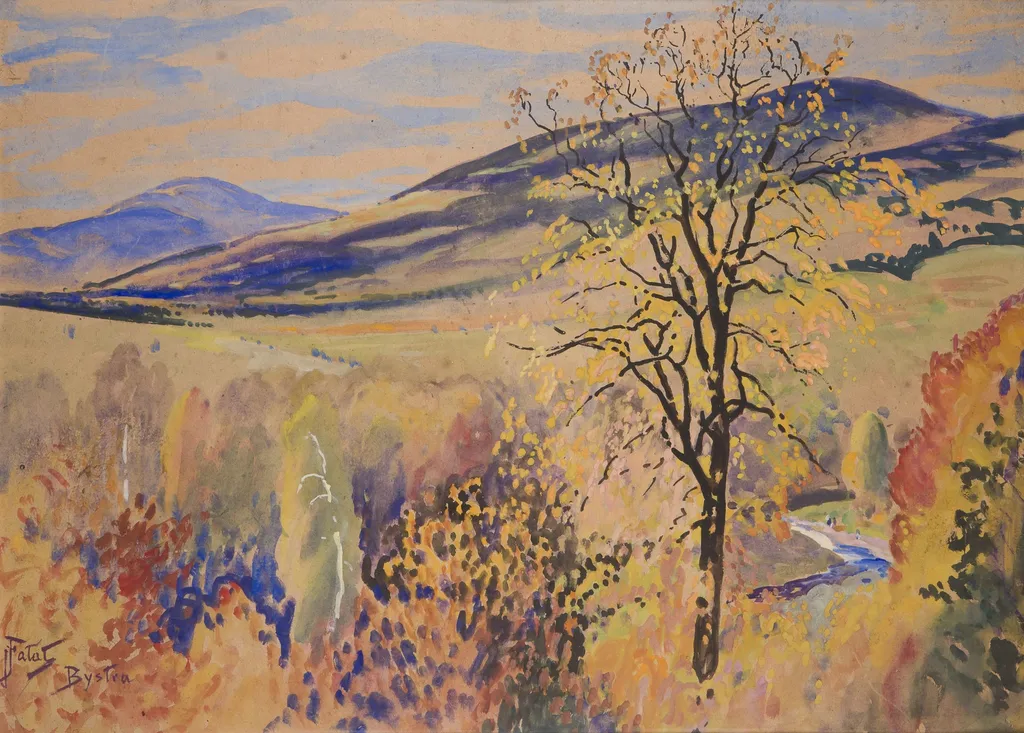 Autumn landscape from Bystra, by Julian Fałat, unspecified, 1902
