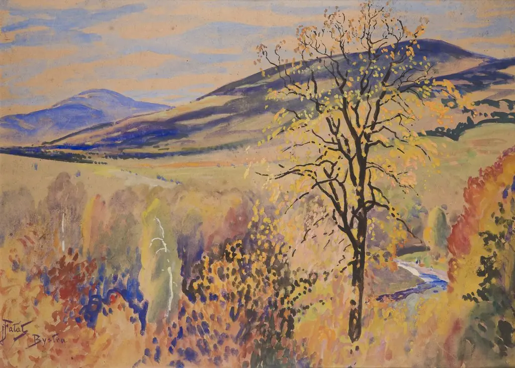 Autumn landscape from Bystra, by Julian Fałat, unspecified, 1902