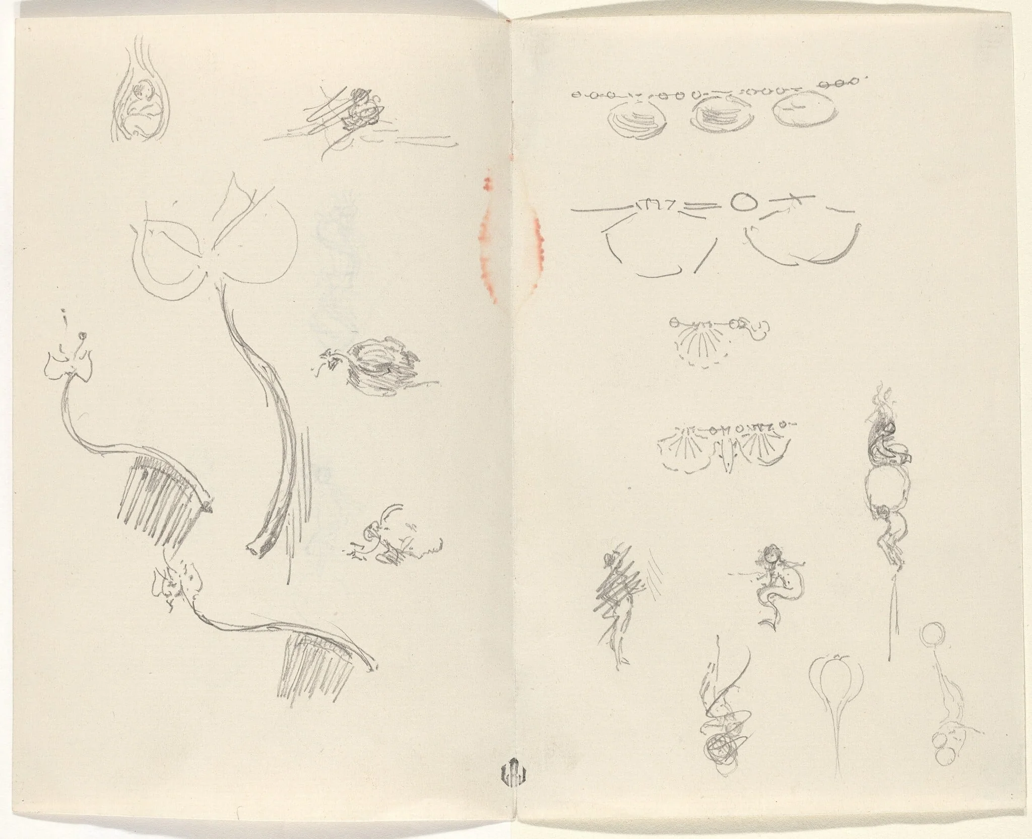 Studies for Jewelry Designs [verso], detail