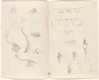 Studies for Jewelry Designs [verso], by Beatrix Godwin Whistler, ink, 1801
