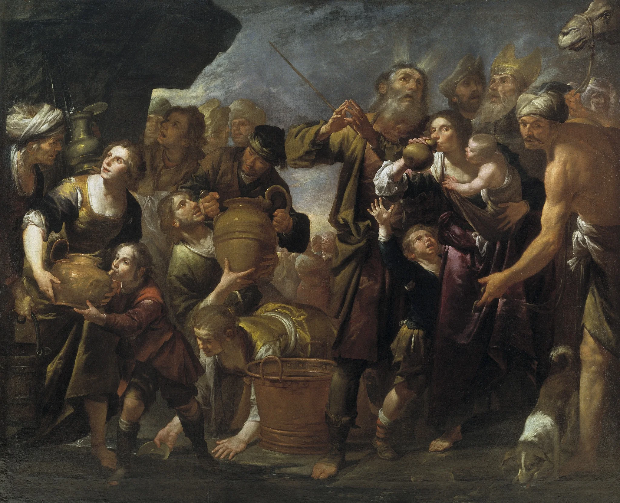 Moses striking the Water from the Rock, detail
