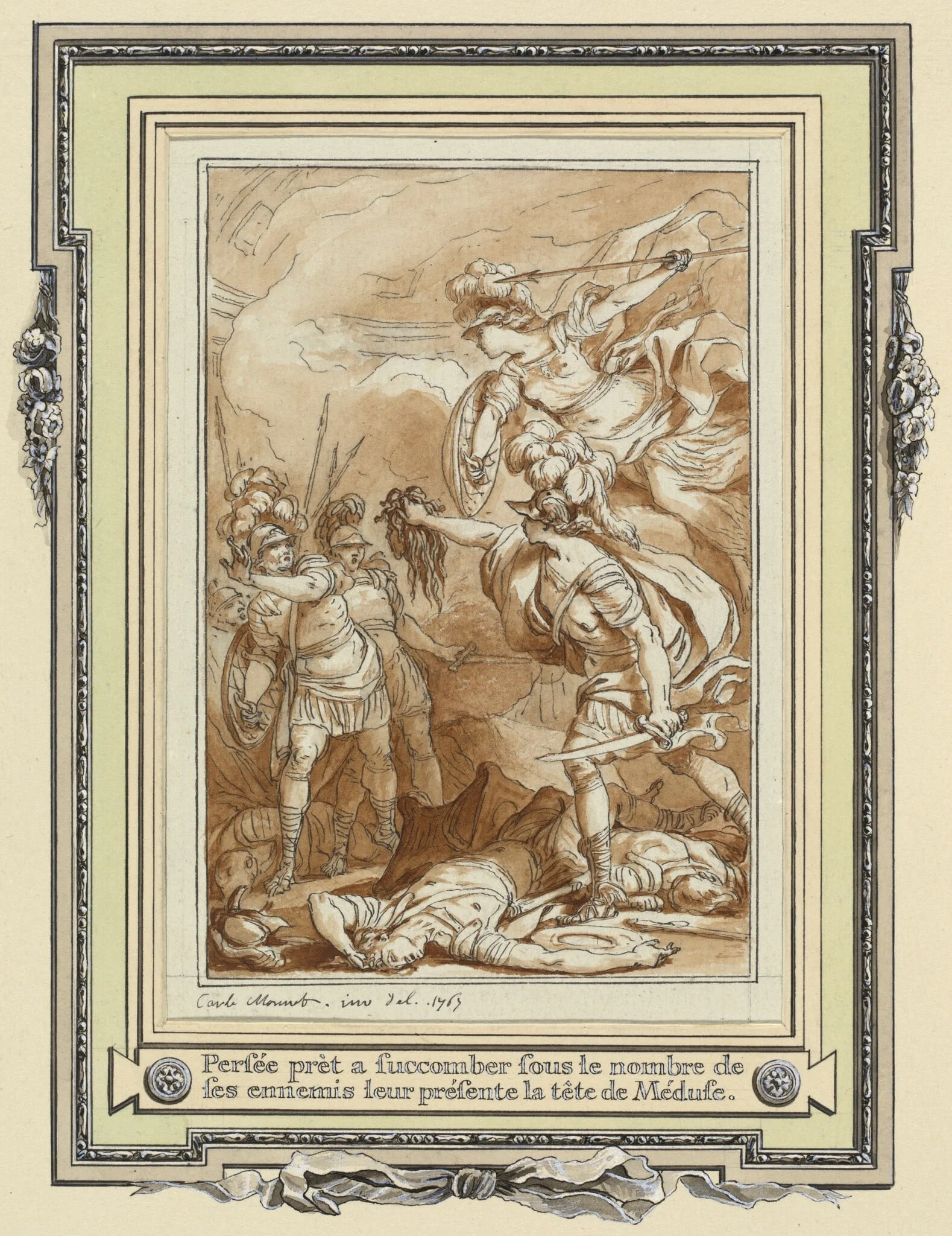 Perseus Turning Phinneas to Stone with the Head of Medusa, detail