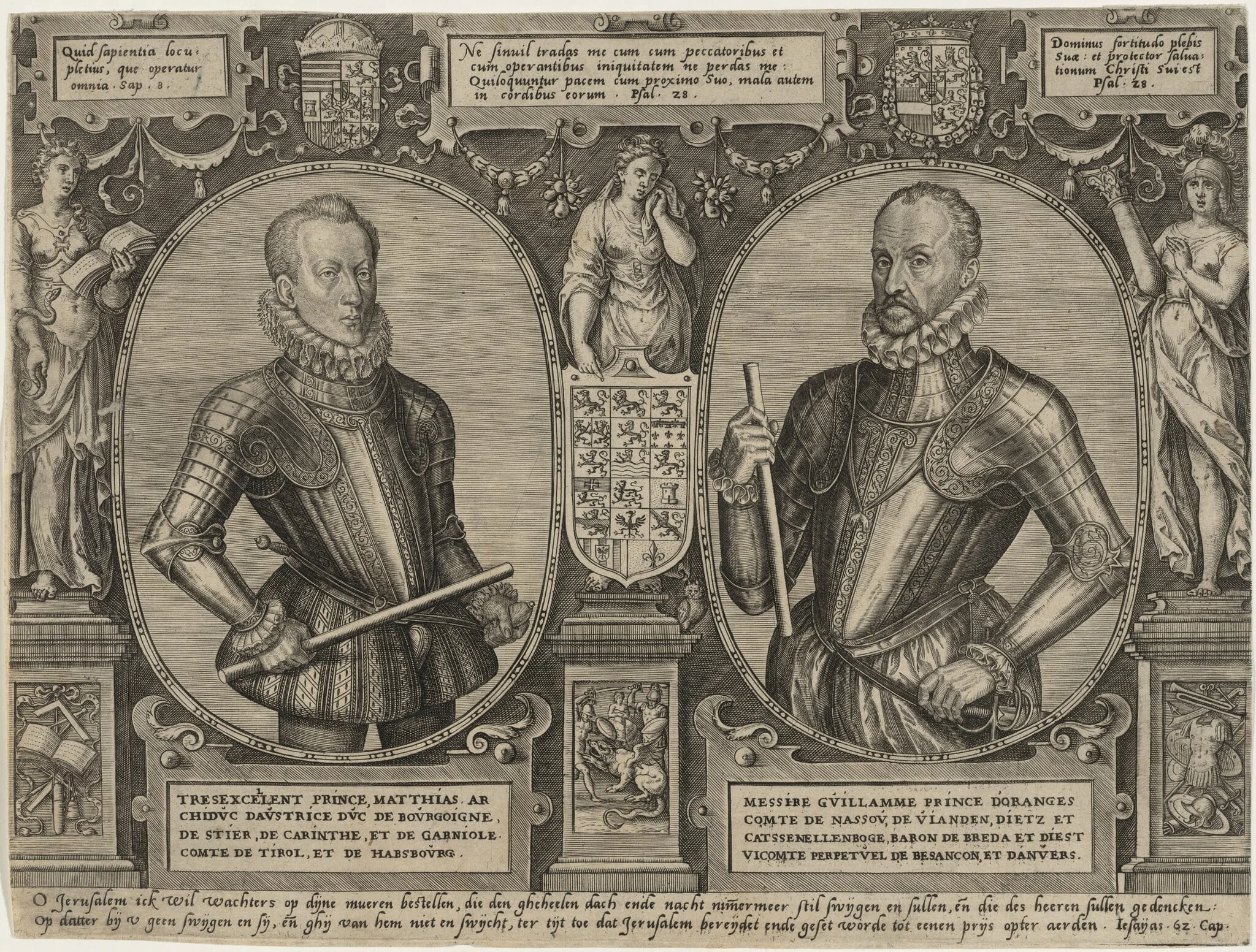 Matthias, Roman Emperor and William I, Princeof Orange, detail