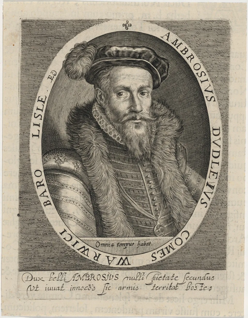 Ambrose Dudley, Earl of Warwick, by Magdalena van de Passe, ink, 1620