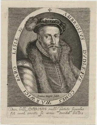 Ambrose Dudley, Earl of Warwick, by Magdalena van de Passe, ink, 1620