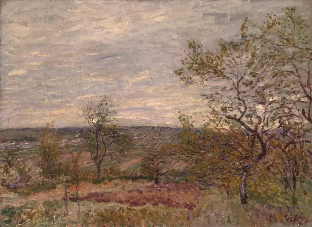 Windy Day at Veneux, by Alfred Sisley, oil, 1892