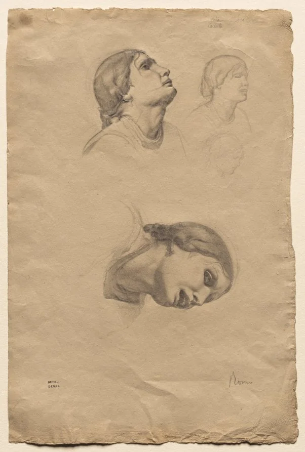 Four Studies of the Head of a Young Italian Woman, detail