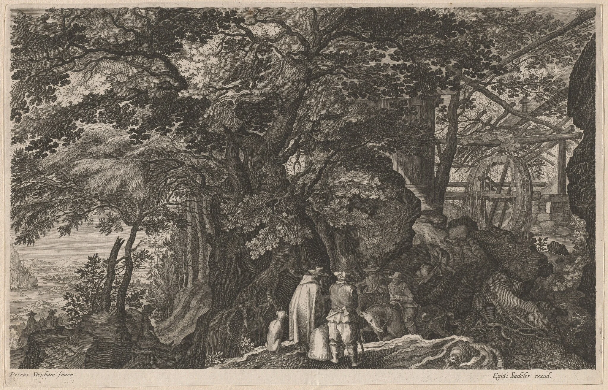Ancient Trees by a Mountain Watermill, detail