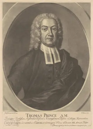 Thomas Prince, A. M., by Peter Pelham, ink, 1750