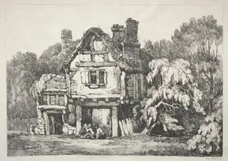 A Series of Ancient Buildings and Rural Cottages in the North of England:  Near Ashbourn, by Samuel Prout, 1821