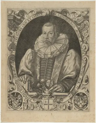 John Gerard, Herbalist, by William Rogers, ink, 1597