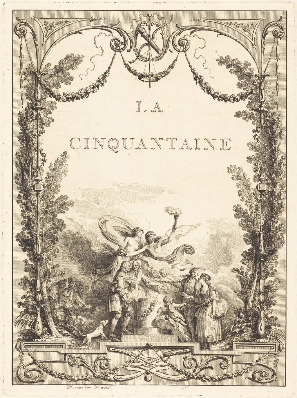 La cinquantaine, by Jean-Michel the Younger Moreau, ink, 1771