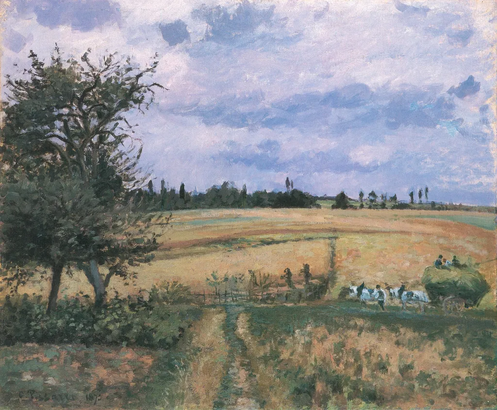 Landscape near Pontoise, by Camille Pissarro, oil, 1872