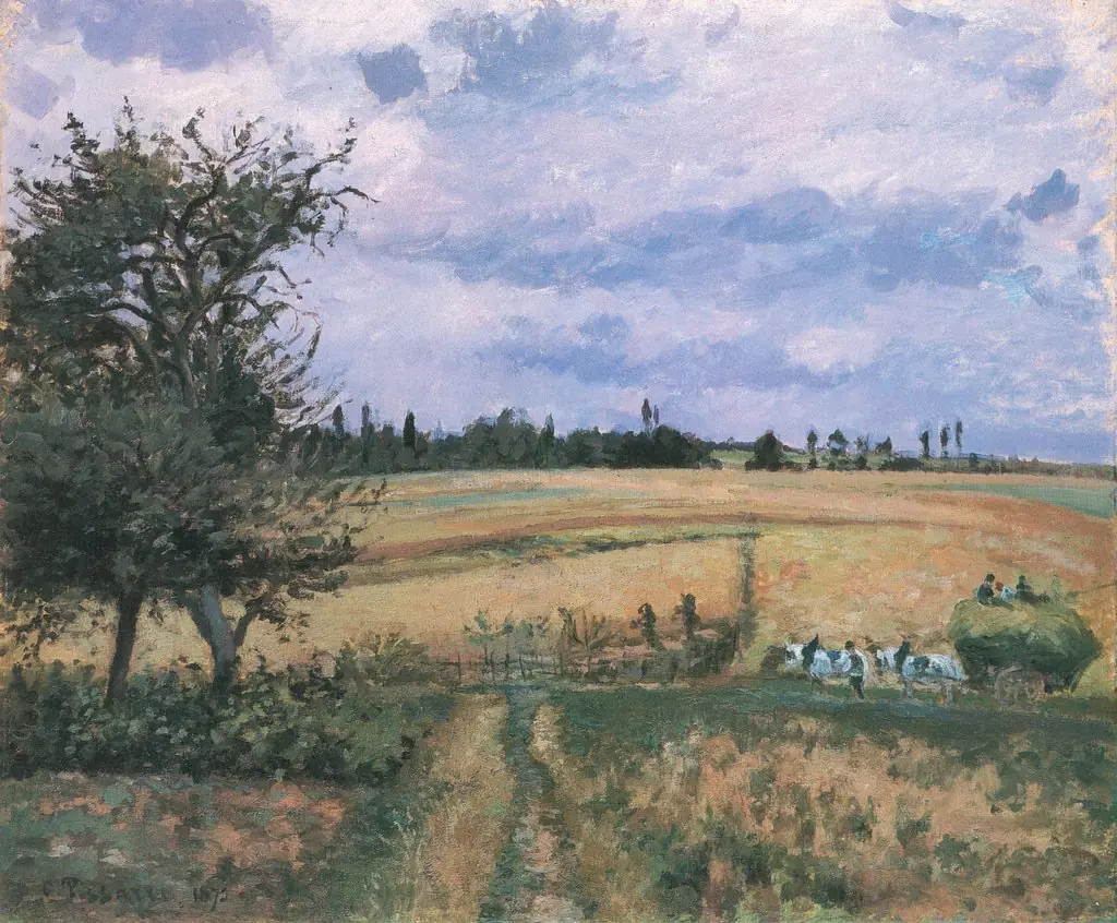 Landscape near Pontoise, by Camille Pissarro, oil, 1872
