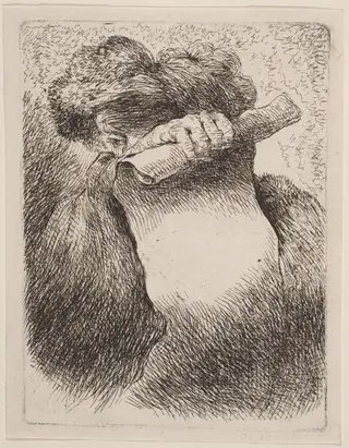 Man with a Scroll, by Giovanni Benedetto Castiglione, ink, 1646