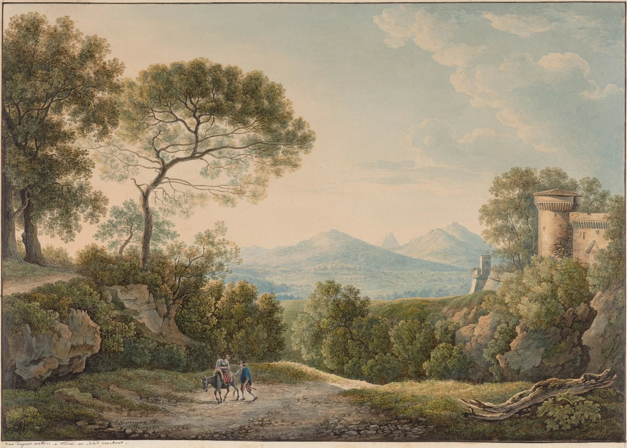 View from Tivoli across the Tiber Valley at Sunset, detail