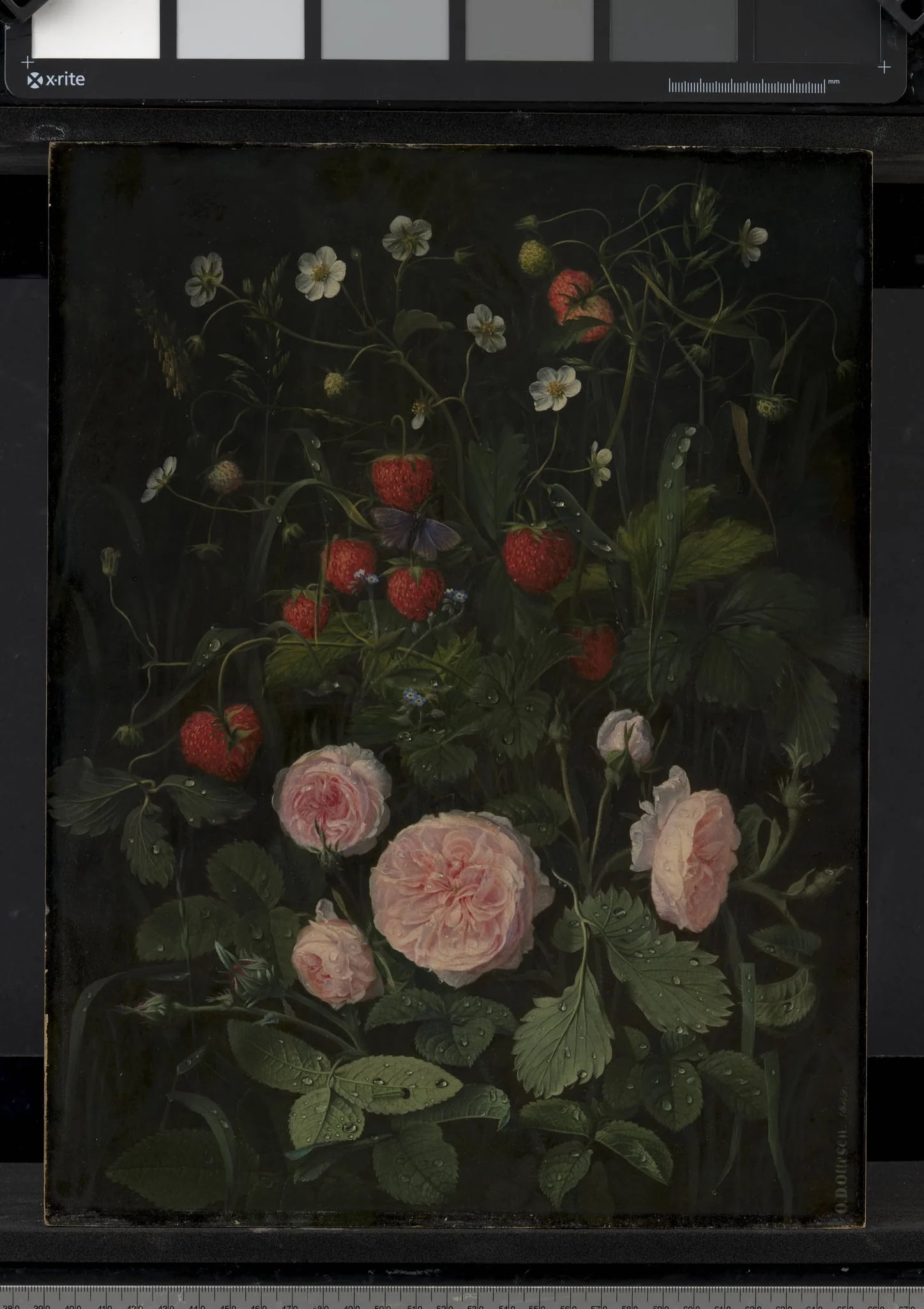 Still Life with Roses and Strawberries, detail