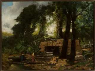 Landscape with ruins, by Narcisse Virgilio Díaz, oil, 1852