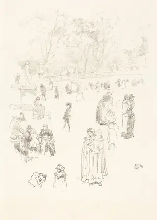 Nursemaids: "Les Bonnes du Luxembourg", by James McNeill Whistler, ink, 1894